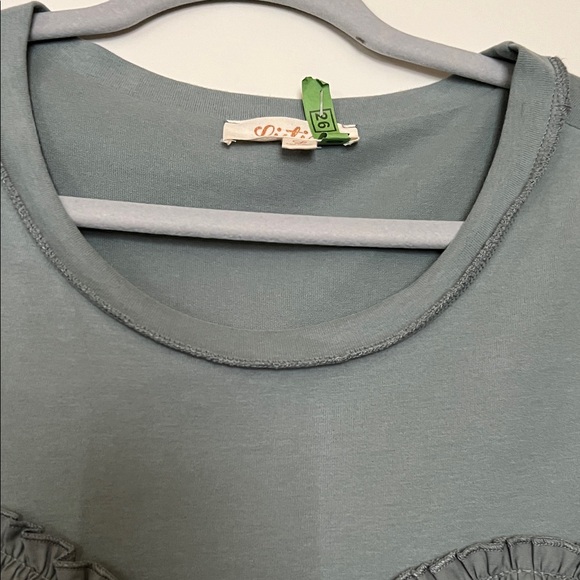 Green Short Sleeve Babydoll Dress - Picture 2 of 2